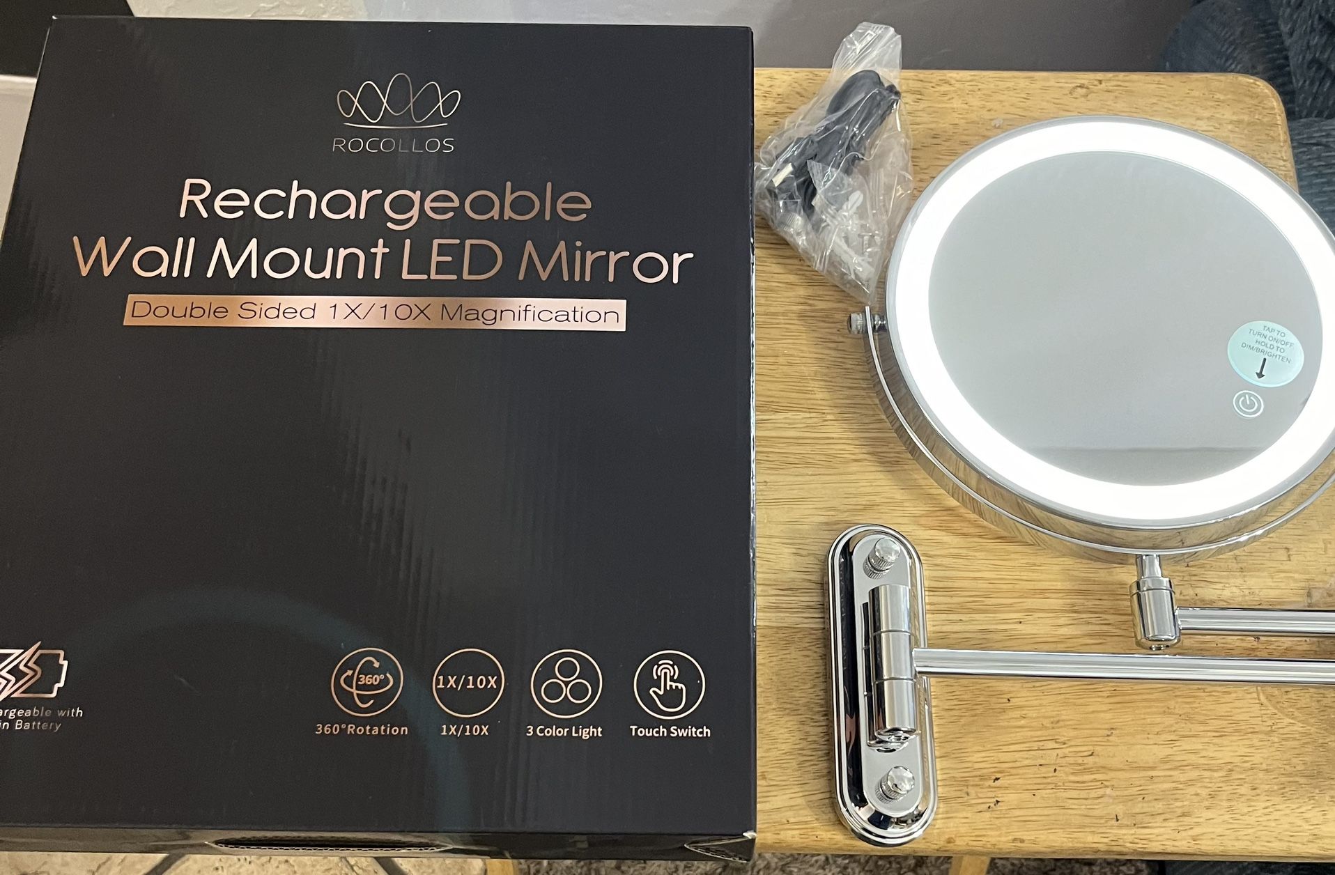 Rechargeable Wall Mounted Make-up Mirror
