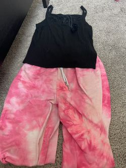 Girls Justice Tank Top & Pink Sweats