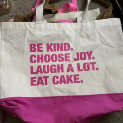 Pink And Cream Tote Bag