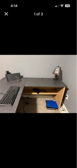 L-Shaped Computer Desk with Shelving