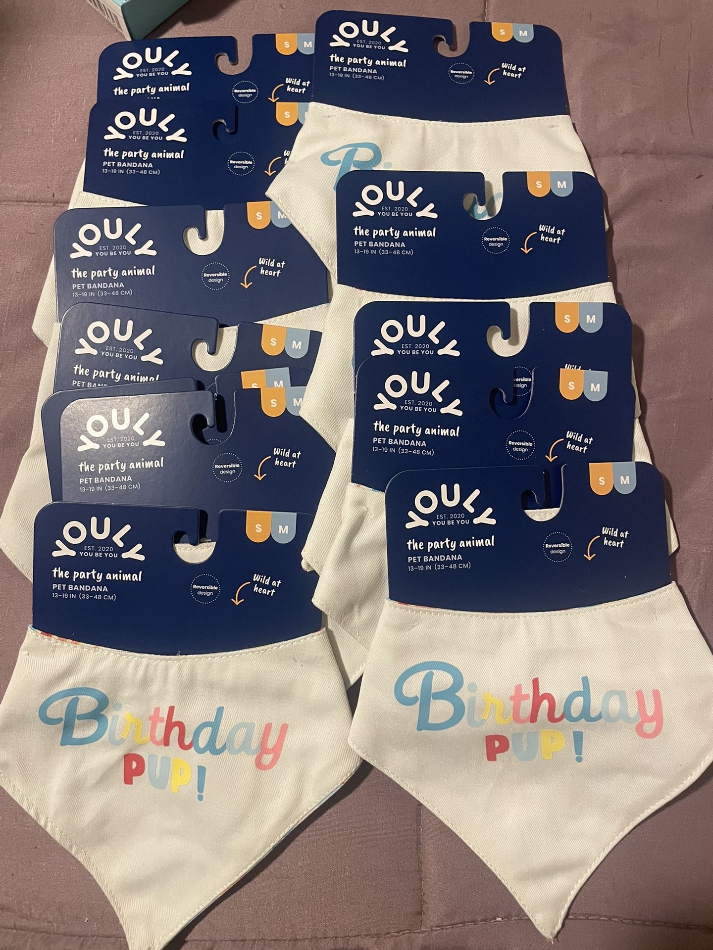 12 PC Birthday Bibs For Dogs 