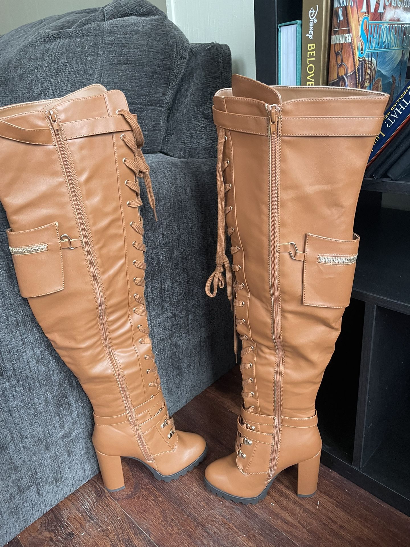 Thigh, High Light Brown Boots