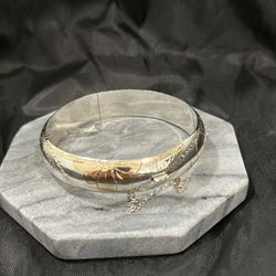 Vintage Sterling Silver Bracelet With Gold Inlay/Plating