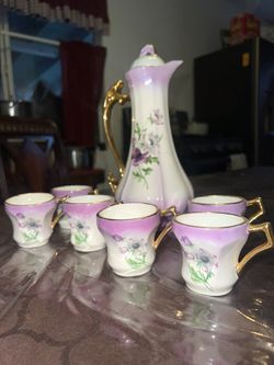 Chocolate Pot Set. Set of 6 cups.
