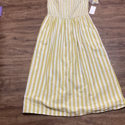 A New Day Yellow Stripe Sundress Large