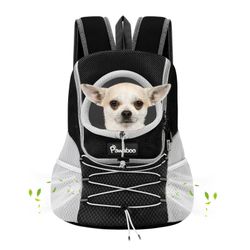 Pawaboo Pet Dog Carrier Backpack, Puppy Dog Travel Front Carrier For Small Medium Dogs Cats, Adjustable Breathable Dog Carrying Backpack With Safety S