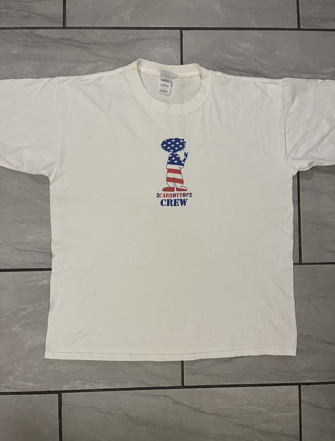 Vintage Comedy Y2K Carrot Top Crew USA America Graphic T Shirt Size XL