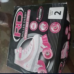 Roller Derby Pink And White Firestar Girl's Skates Rollerskates