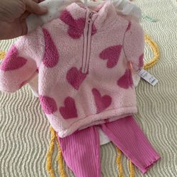 Carter’s Just One You 3-Piece Heart Fleece Sweatshirt Set—3 Months