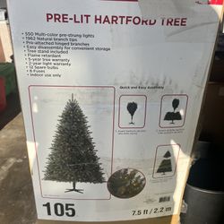 USD Pre-lit Artificial Christmas Tree 7.5 Feet
