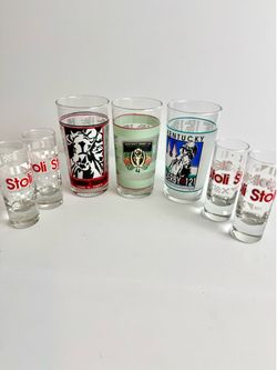 Vintage Churchill Downs Kentucky Derby Julep Glasses & Shot Glass Lot