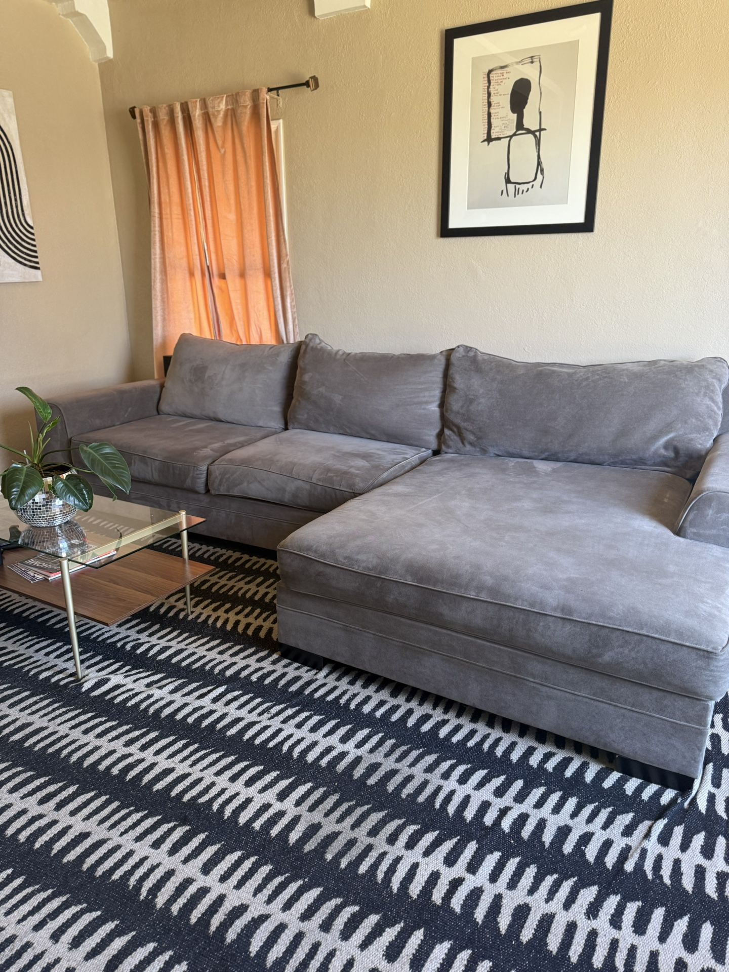 Huge Comfy Sofa W/ Chaise Lounge (right) 