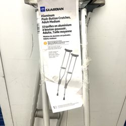 Brand New Aluminum Push-Button Crutches, Adult Medium 