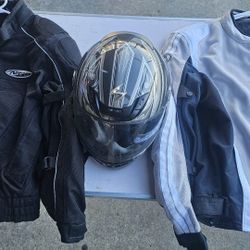Motorcycle jacket & helmet