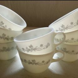 7 Vintage Pyrex Ribbon Bouquet Coffee Mug