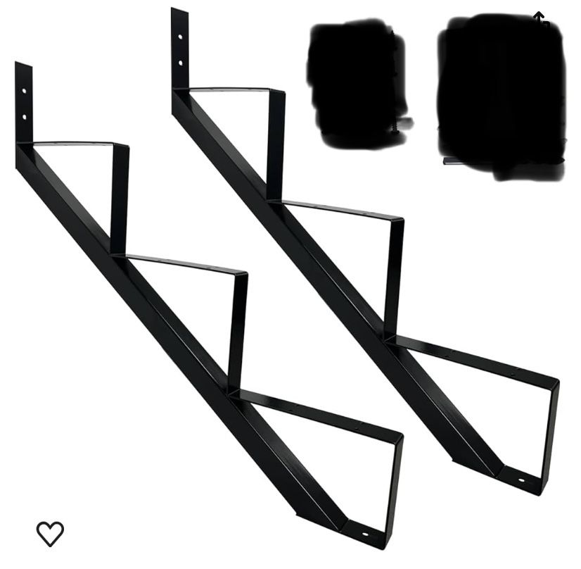 2 Packs metal stair step stringers, 3 step