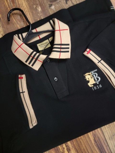 Burberry Black Polo shirt Small To Large Slim Fit 