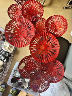 Abstract Metal Flower Wall Art