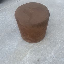 Brown Suede Storage Ottoman