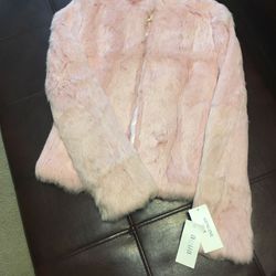 Beautiful Pink Jacket/Blazer Genuine Fur originally priced 188.00