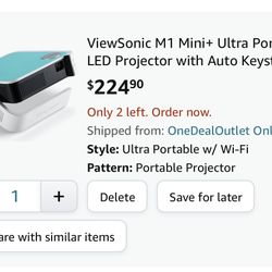 ViewSonic M1 Mini+ Ultra Portable LED Projector