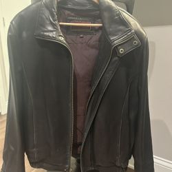 Men’s Genuine Leather Bomber Jacket - Size Medium (Couture By J. Park)
