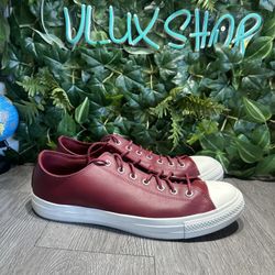 Converse All Star Low Red Leather Mens Size 13 Sneakers Shoes 