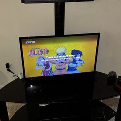 TV Stand/Mount - Black Glass Table