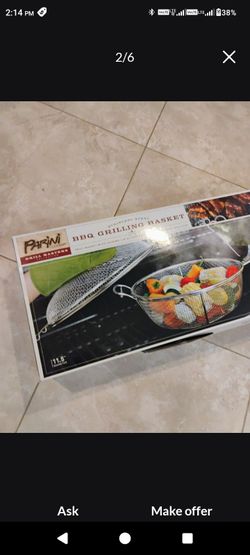 Parini Grill Masters Stainless Steel BBQ Grilling Basket with Locking Lid