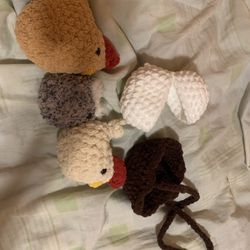 Crochet Chicken Plushy (three+ Two Piece)