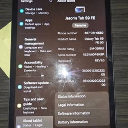 Samsung Galaxy S9 FE Tablet