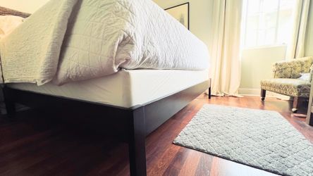West Elm King Size Simple Bed Frame and box spring