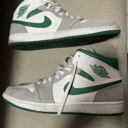 Air Jordan 1 Mid Se Pine Green/ Light Smoke Grey