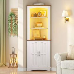 ❤️‍🔥 #b. Corner Cabinet with LED Lights