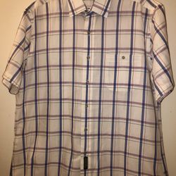 Men’s Short-Sleeve Plaid Shirt Large (Big)