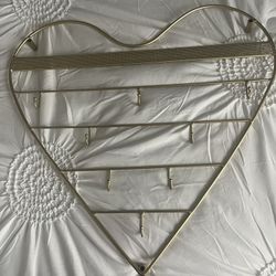 Heart shape gold metal Hanging jewelry holder