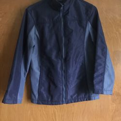 Cherokee Boys Sz L(12/14) Blue Full Zip Fleece Lining Front Pocket Jacket