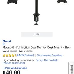 Dual Monitor Desk Mount 