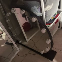 Vanity Mirror Large Black Hollywood LED