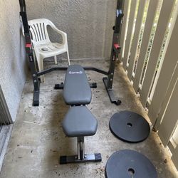 Weight Bench With 45 Pound Weights. 