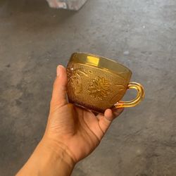 Set Of 4 Vintage Amber 