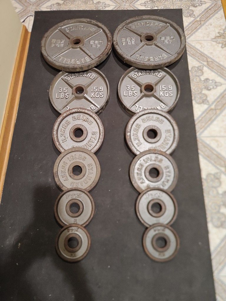 245lb Used Olympic Weight Plate Set