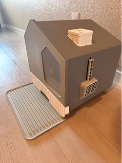 Cat litter box house