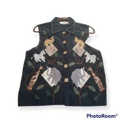 Women's Medium New Directions Black Cotton Safari Vest
