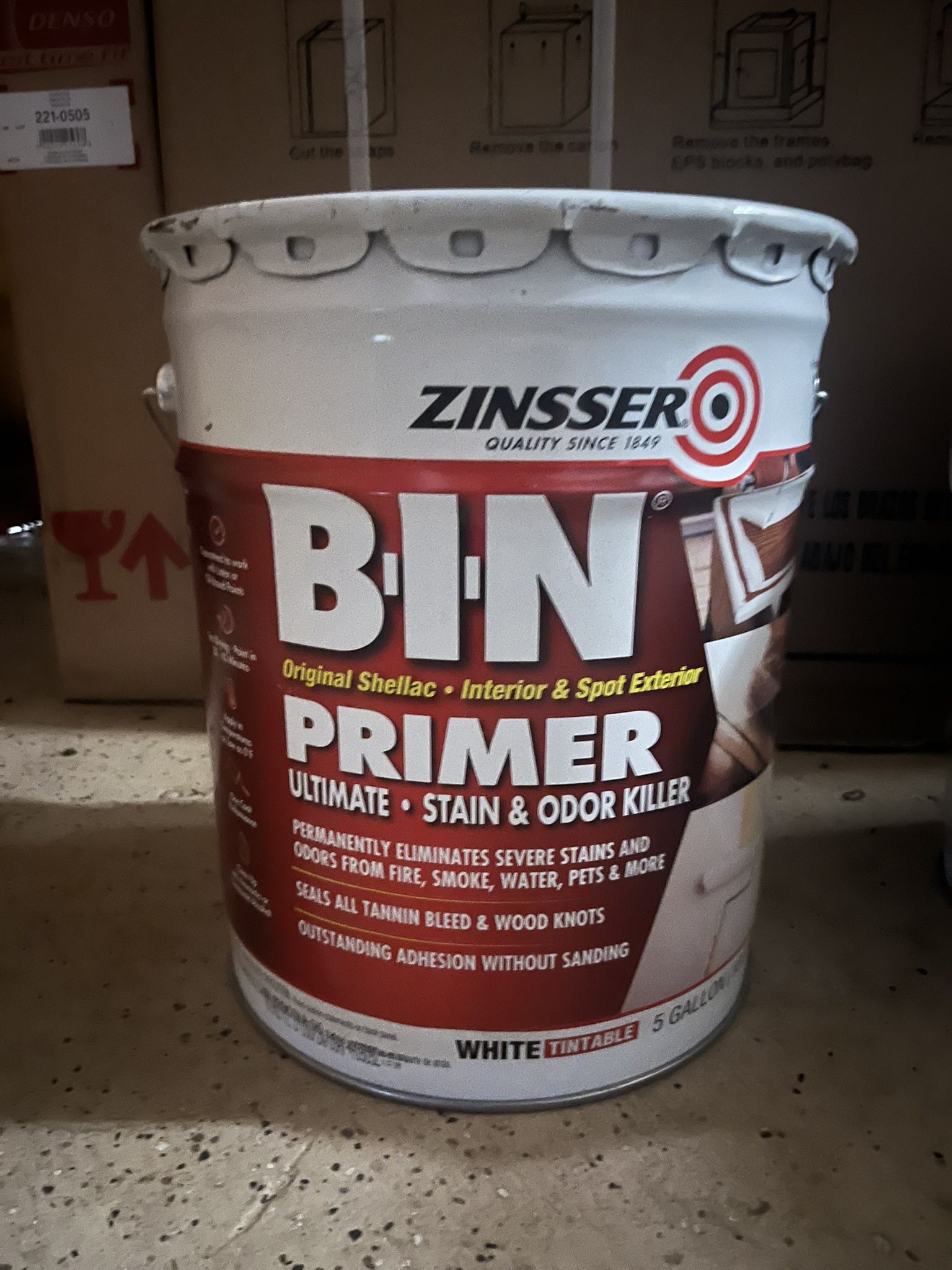 5 gal BIN Shellac Based White Interior Primer and Sealer