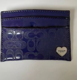 Coach purple patent leather card case