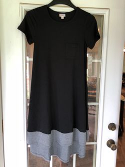 Lularoe dipped Carly dress black with gray NEW Xs
