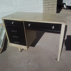 Antique White And Black Desk