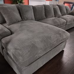 New Large Sectional Sofa 147x79 Corduroy 