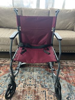 Folding Transport Wheelchair with Safety Belt